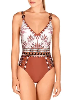 Dolores Cortes Pasarela V Neck Swimsuit
