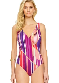Gottex Art Deco Surplice Swimsuit