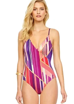 Gottex Art Deco Surplice Floating Underwired Swimsuit