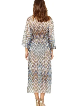 Gottex Couture Golden Sand V Neck Maxi Kaftan