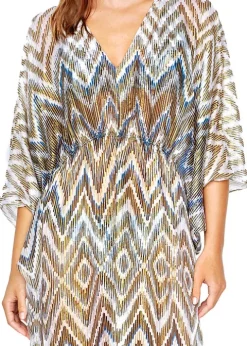 Gottex Couture Golden Sand V Neck Maxi Kaftan