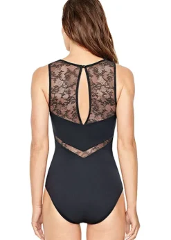 Gottex Couture Sea Romance Embroidered High Neck Swimsuit