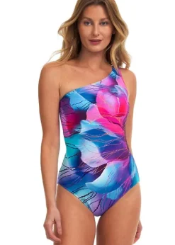 Gottex Golden Blossom One Shoulder Swimsuit