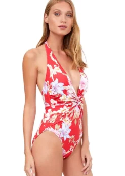 Gottex Hitachi Deep Plunge Halter Swimsuit