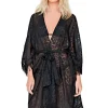 Gottex Jewel Box Black Diamond Open Kimono With Belt