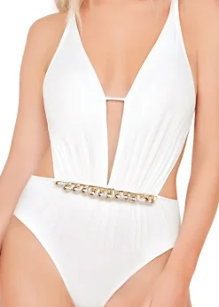 Gottex Jewel Box South Sea Pearl Cut Out Swimsuit