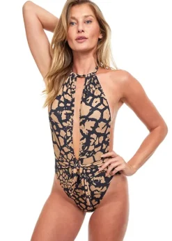 Gottex Jungle Queen High Neck Cut Out Swimsuit