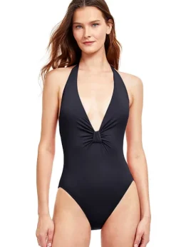 Gottex Liv Deep Plunge Halter Swimsuit