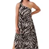 Gottex Luma Wild Nostalgia One Shoulder Sarong Dress