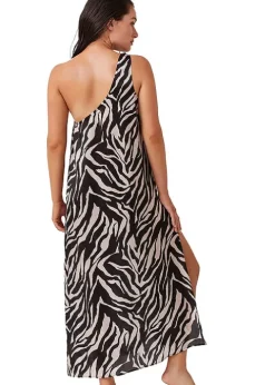 Gottex Luma Wild Nostalgia One Shoulder Sarong Dress
