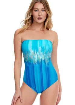 Gottex Moroccan Sky Bandeau Swimsuit