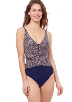 Gottex Profile Let It Be V Neck Beaded Swimsuit