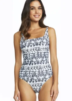 Moontide Cruise Modern Ink Reversible Lacing Swimsuit