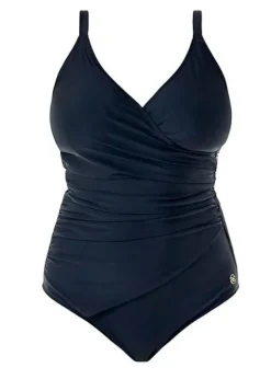 Seaspray Chloe Black Mock Wrap Swimsuit