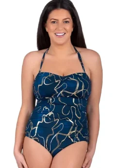 Seaspray Riviera Gold Foil Bandeau Swimsuit