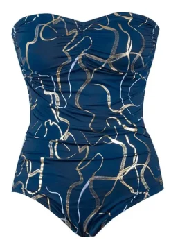 Seaspray Riviera Gold Foil Bandeau Swimsuit